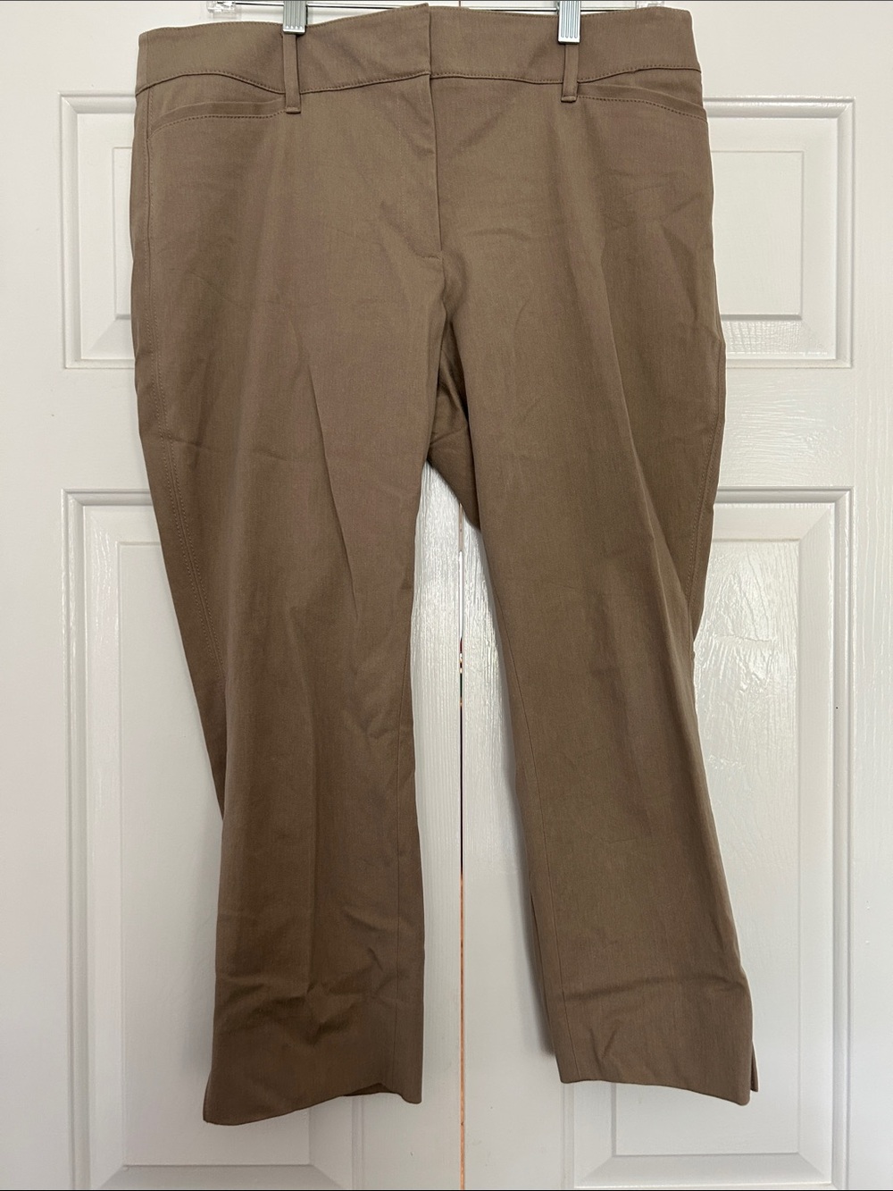 White House Black Market Dark Khaki Cropped Tailored Pants